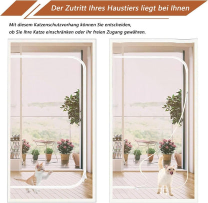 Durable breathable insect-repellent mesh cat door protection, scratch-resistant and pet-safe, 90x210cm, White V1188-MS-325-0660