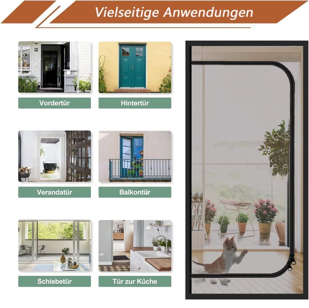 Reinforced cat door protection with durable breathable insect-repellent mesh scratch-resistant pet safe, V1188-MS-325-0662