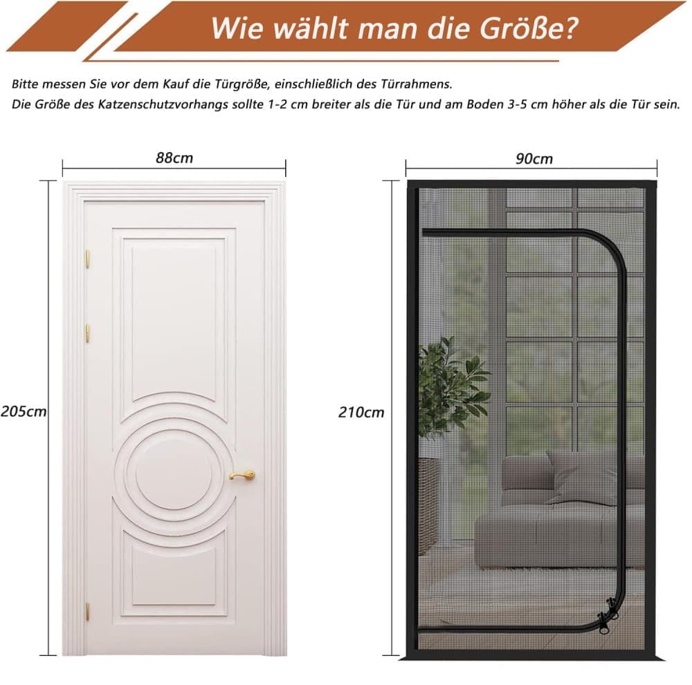 Reinforced cat door protection with durable breathable insect-repellent mesh, scratch-resistant pet safe, V1188-MS-325-0664