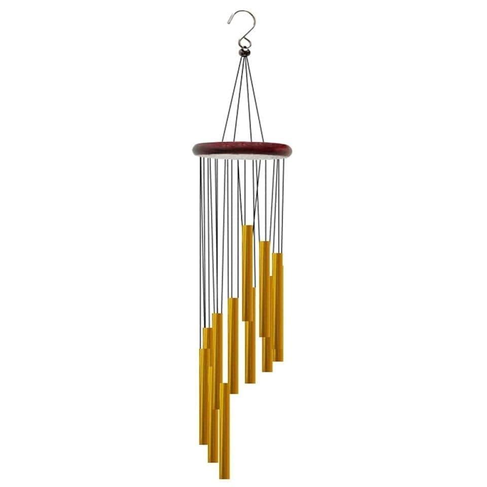 Metal Wind Chime 12 Pipe Outdoor Decor Loud Musical, Gold V1188-MS-325-0671