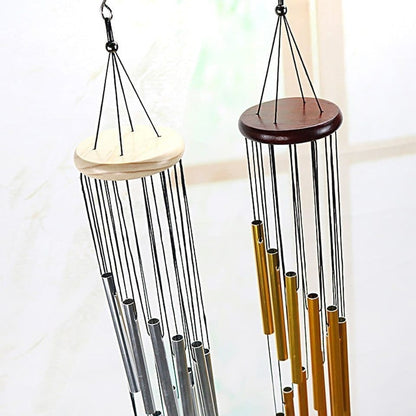 12 Pipes Metal Wind Chime, Red, Decorative Loud Musical Outdoor Wind Chime V1188-MS-325-0672