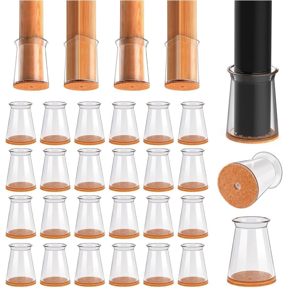 32pcs Furniture Leg Protectors with Felt, 32mm, Yellow V1188-MS-325-0674