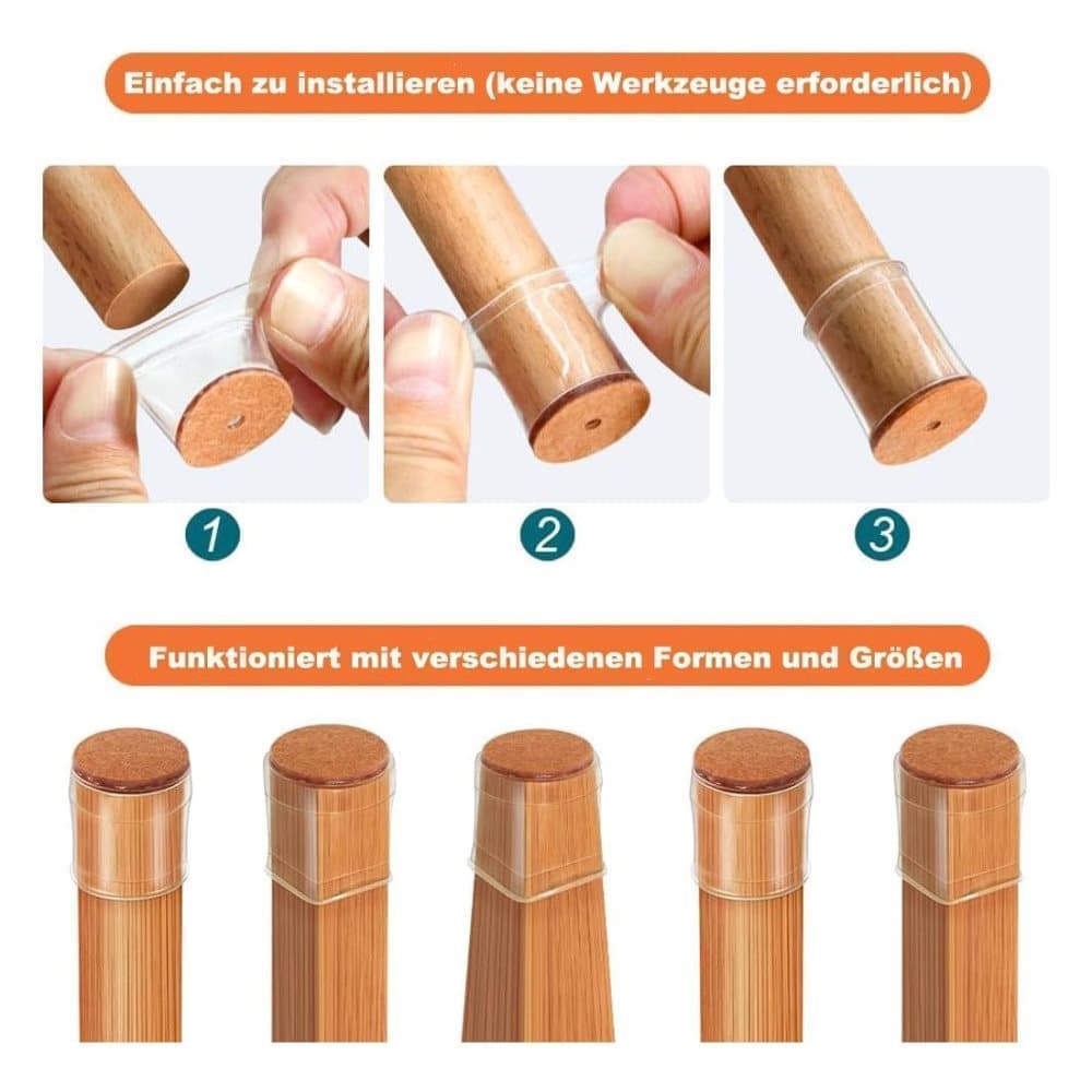 32pcs Furniture Leg Protectors with Felt, 32mm, Yellow V1188-MS-325-0674