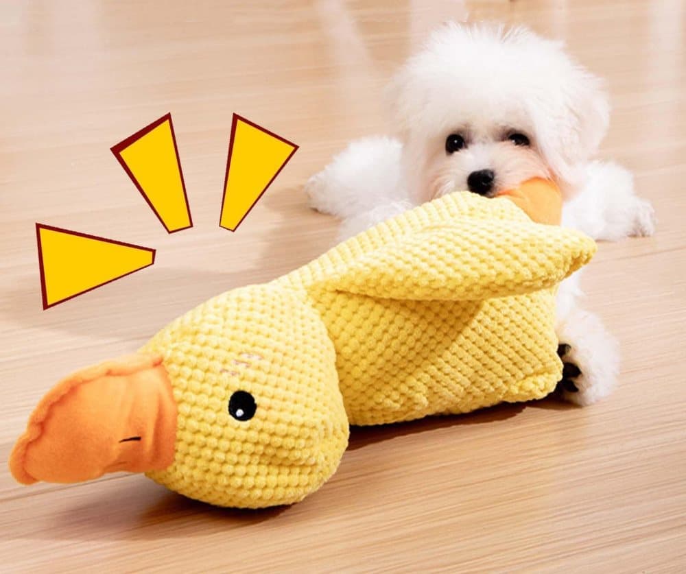 1 Calming Plush Duck Dog Toy with Squeaker for Small Dogs, M V1188-MS-325-0683
