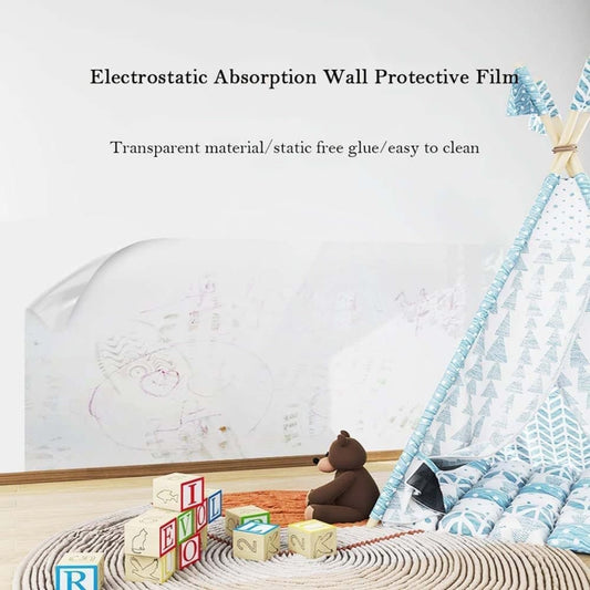 Transparent Wall Protection Film 40 cm x 3 m, Static Adhesion, Removable, Durable, Water and Oil Resistant, V1188-MS-325-0685