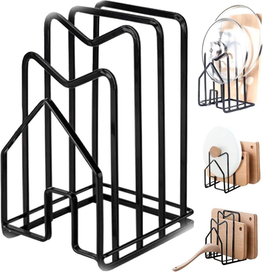 Metal Cutting Board Holder Dish Rack, 12.5x14.5x21.5 cm, Black V1188-MS-325-0689
