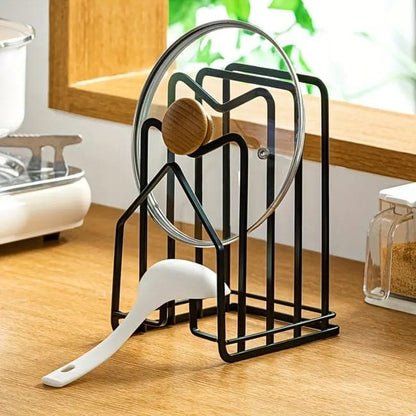 Metal Cutting Board Holder Dish Rack, 12.5x14.5x21.5 cm, Black V1188-MS-325-0689