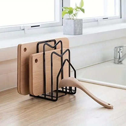 Metal Cutting Board Holder Dish Rack, 12.5x14.5x21.5 cm, Black V1188-MS-325-0689