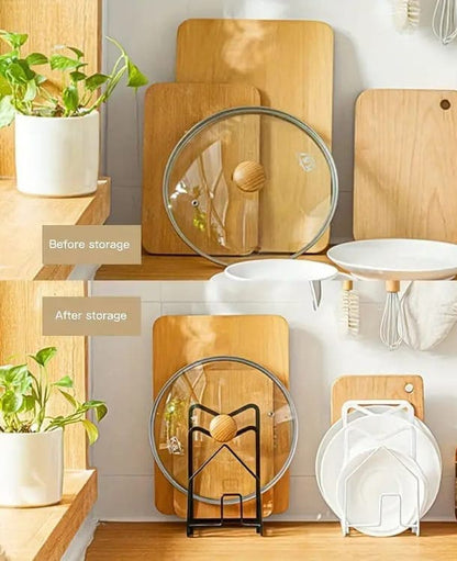 Metal Cutting Board Holder Dish Rack, 12.5x14.5x21.5 cm, Black V1188-MS-325-0689