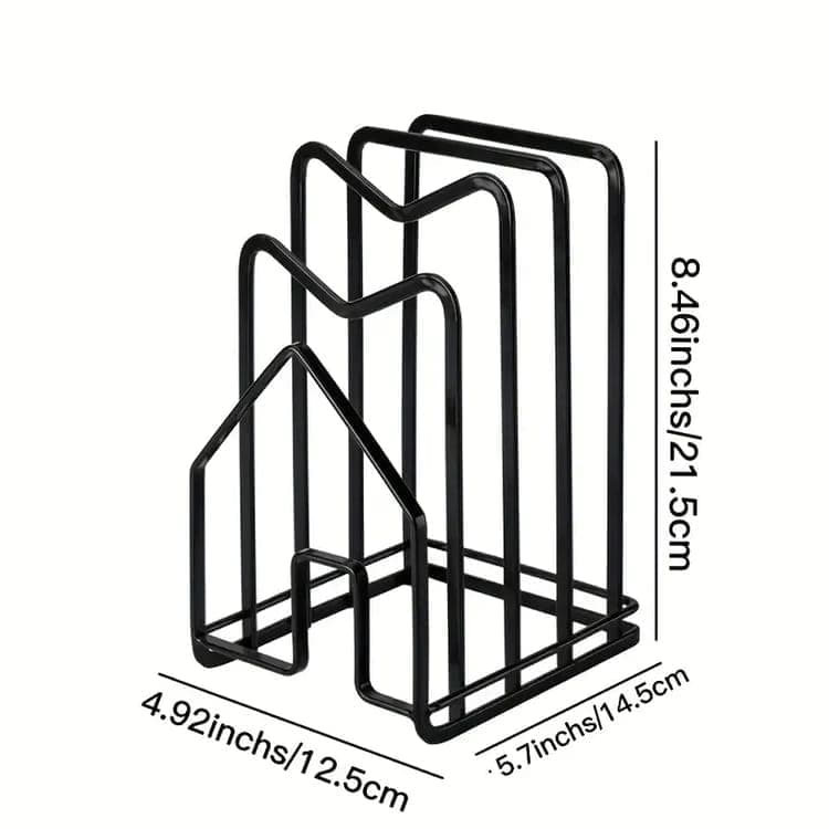 Metal Cutting Board Holder Dish Rack, 12.5x14.5x21.5 cm, Black V1188-MS-325-0689