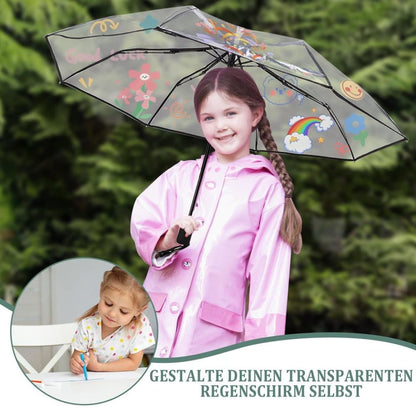 Automatic Folding Transparent Umbrella with 9 Fiberglass Ribs, Waterproof Lightweight Travel Rain Umbrella, V1188-MS-325-0697