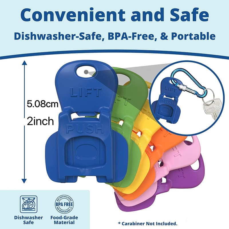 6-Pack Reusable Can Opener and Bottle Opener, Finger Protector, Multi-Colored V1188-MS-325-0698