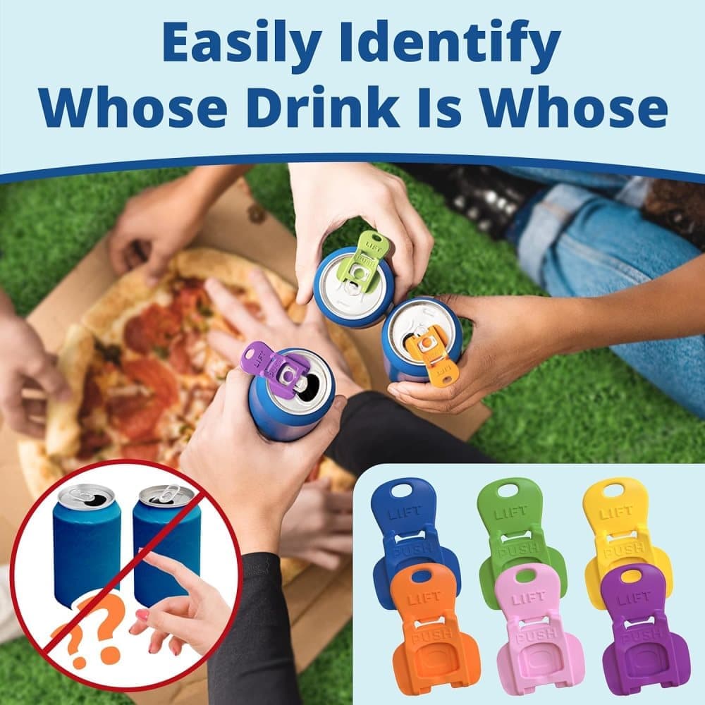 6-Pack Reusable Can Opener and Bottle Opener, Finger Protector, Multi-Colored V1188-MS-325-0698