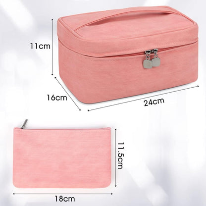 Pink 2-in-1 Makeup and Toiletry Bag with Handle V1188-MS-325-0701