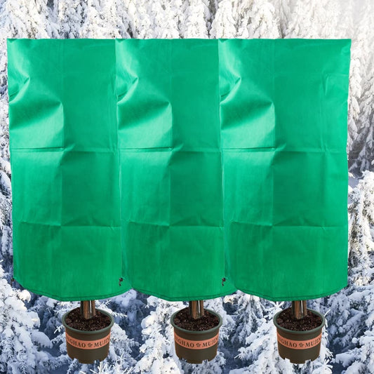 3-Pack Winter Plant Protection Frost Cover with Drawstring, Reusable Durable for Outdoor Plants Fruit Trees V1188-MS-325-0710