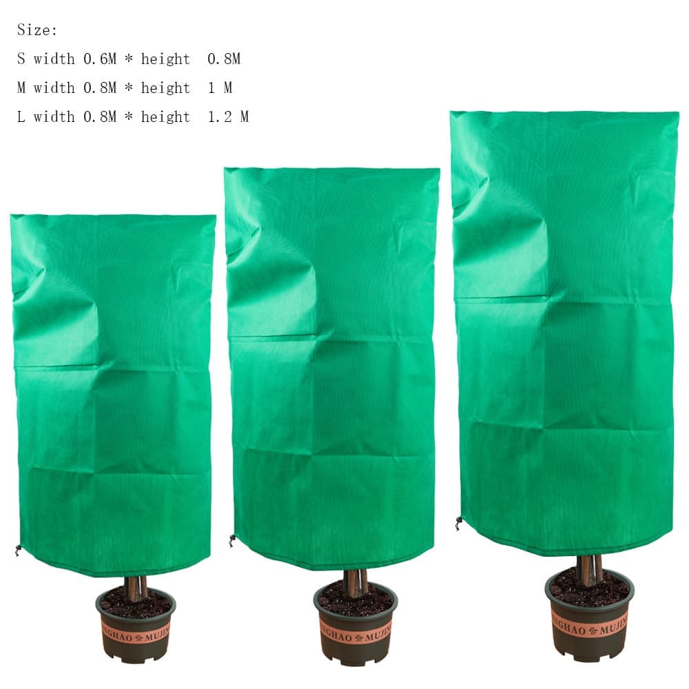 3-Pack Reusable Winter Plant Protection Covers with Drawstring for Outdoor Plants Fruit Trees Potted Plants, V1188-MS-325-0711