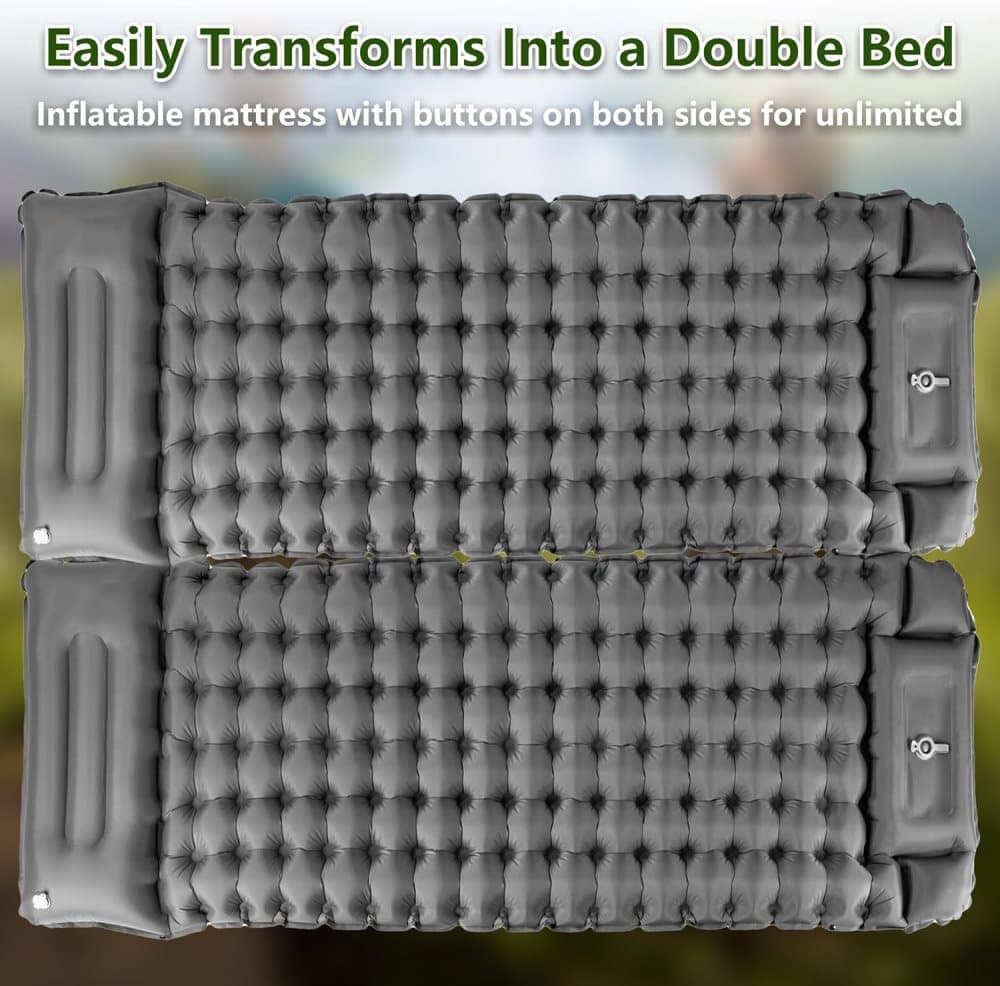 Self-inflating mattress 10cm, waterproof lightweight tear-resistant durable with foot pump for camping beach V1188-MS-325-0717