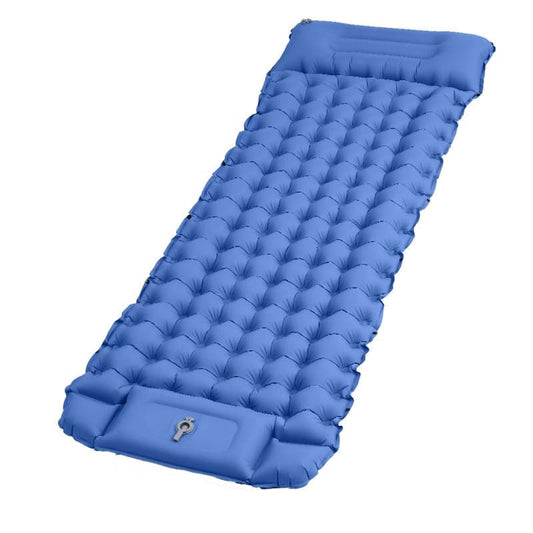 10cm Self-inflating Mattress, Blue, Waterproof Lightweight Tear-Resistant for Camping Beach Hiking with Foot V1188-MS-325-0719