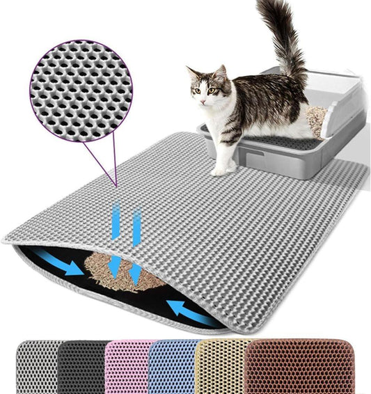 40x50cm Double EVA Cat Litter Mat, Gray, Prevents Scattered Sand, Multiple Sizes and Colors Available V1188-MS-325-0722