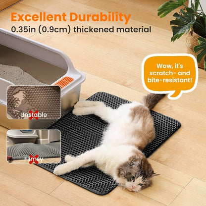 Double EVA Cat Litter Mat for Scattered Sand Control, Black, 45x60cm V1188-MS-325-0724