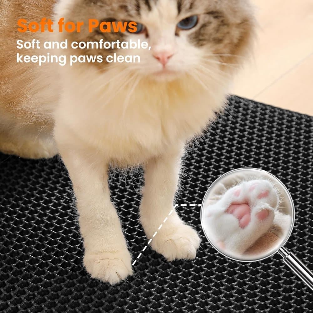 Double EVA Cat Litter Mat for Scattered Sand Control, Black, 45x60cm V1188-MS-325-0724