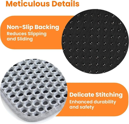 Gray Double EVA Cat Litter Mat, 45x60cm, Prevents Scattered Sand, Multiple Colors Available V1188-MS-325-0725