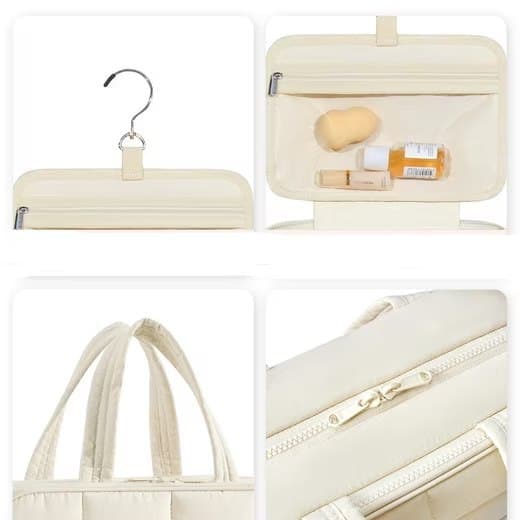 Pink Hanging Travel Makeup Bag with Jewelry Compartment, 28x12x20 cm V1188-MS-325-0735