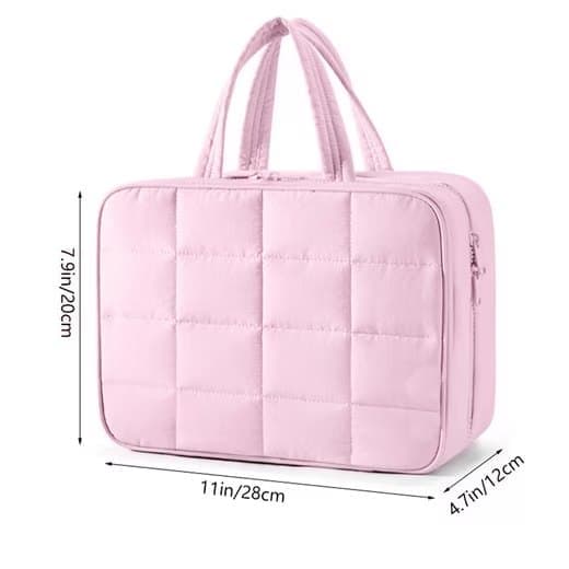 Pink Hanging Travel Makeup Bag with Jewelry Compartment, 28x12x20 cm V1188-MS-325-0735