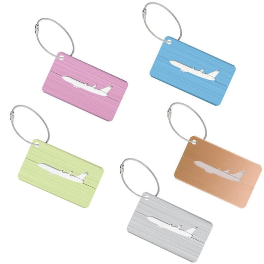 5-Pack Colorful Aluminum Alloy Luggage Tags, 75x45 mm, Practical Labels for Suitcases V1188-MS-325-0739