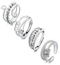 4pcs Fidget Spinner Rings for Women, Adjustable Anti-Stress Stackable Open Spinning Knuckle Rings, Stainless V1188-MS-325-0740