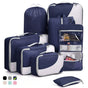 8-Piece Suitcase Organizer Set with Durable Packing Cubes and Shoe Bags, Dark Blue V1188-MS-325-0743