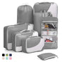 8-Piece Suitcase Organizer Set with Packing Cubes and Shoe Bags, Gray V1188-MS-325-0744