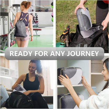 8-Piece Suitcase Organizer Set with Packing Cubes and Shoe Bags, Gray V1188-MS-325-0744