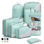 8-Piece Light Green Suitcase Organizer Set with Durable Packing Cubes and Shoe Bags, 8-Piece V1188-MS-325-0746