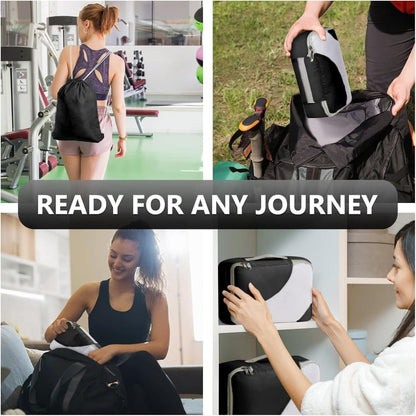 8-Piece Suitcase Organizer Set with Durable Packing Cubes and Clothing Shoe Bags, Black V1188-MS-325-0747