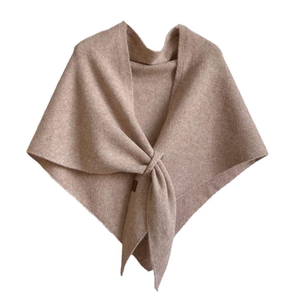 Women's Faux Cashmere Shawl Scarf Warm Extra-Long Triangular Wrap, 180 x 70 cm, Light Brown V1188-MS-325-0752