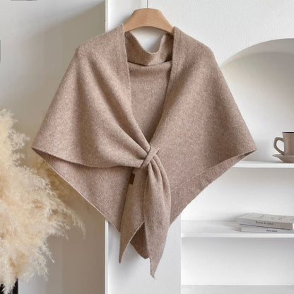 Women's Faux Cashmere Shawl Scarf Warm Extra-Long Triangular Wrap, 180 x 70 cm, Light Brown V1188-MS-325-0752