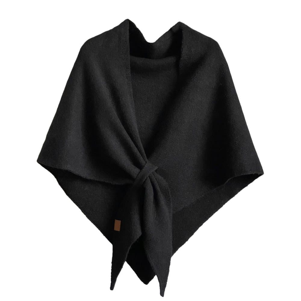 1 Black Women's Faux Cashmere Shawl Scarf, Extra-Long Large Triangular Wrap, 180 x 70 cm V1188-MS-325-0753