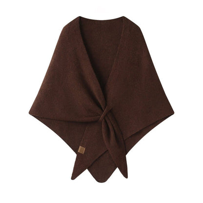 Faux Cashmere Shawl Scarf for Women, Warm Large Triangular Wrap, 180 x 70 cm, Brown, Ideal for Party Wedding V1188-MS-325-0756