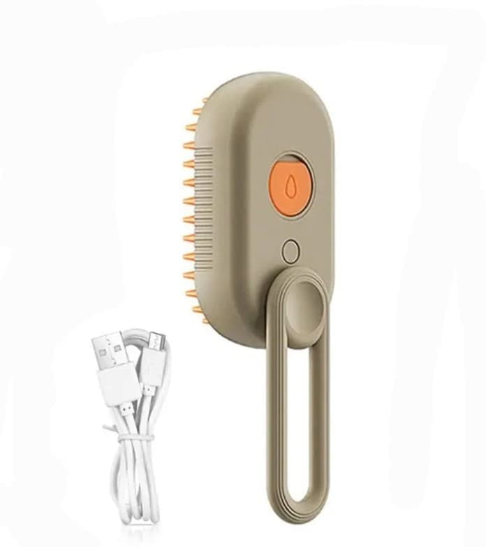 Pet Steam Brush for Cats and Dogs, Green Comb with Spray & Massage Function V1188-MS-325-0759