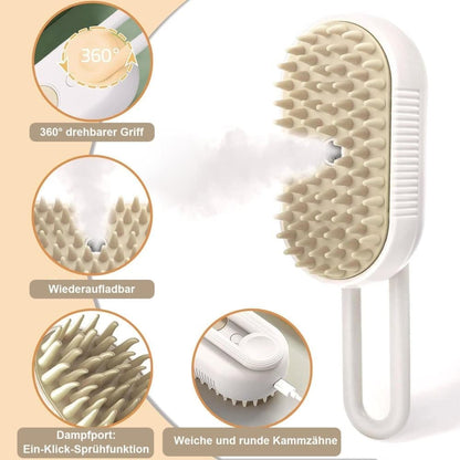Pet Steam Brush for Cats and Dogs, Green Comb with Spray & Massage Function V1188-MS-325-0759