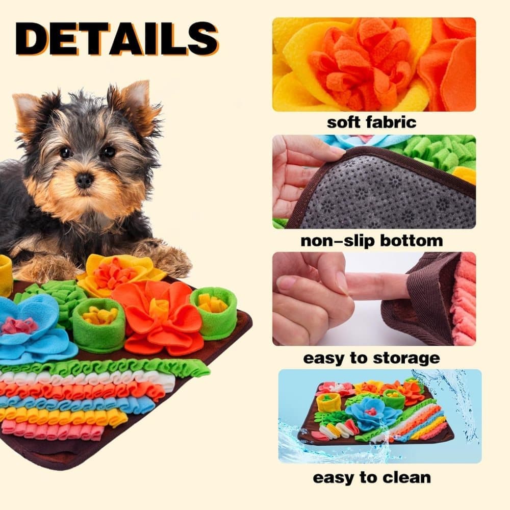 Interactive Slow Feeding Snuff Mat for Dogs, Portable Foraging Training Mat, Brown V1188-MS-325-0761