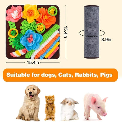 Interactive Slow Feeding Snuff Mat for Dogs, Portable Foraging Training Mat, Brown V1188-MS-325-0761