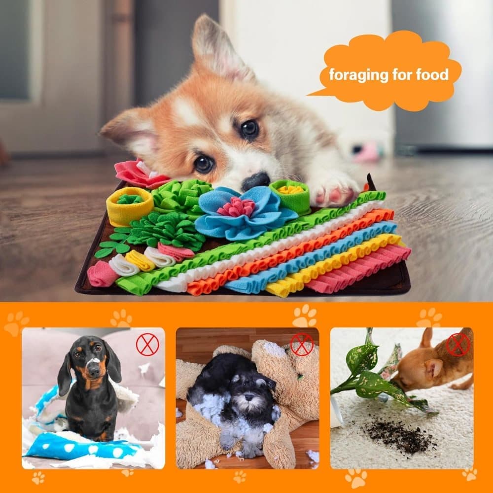 Interactive Slow Feeding Snuff Mat for Dogs, Portable Foraging Training Mat, Brown V1188-MS-325-0761