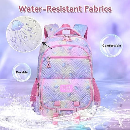 3-Piece Girls Backpack Set with Pencil Case and Lunch Bag, Blue, for Elementary & Teenage Students V1188-MS-325-0764