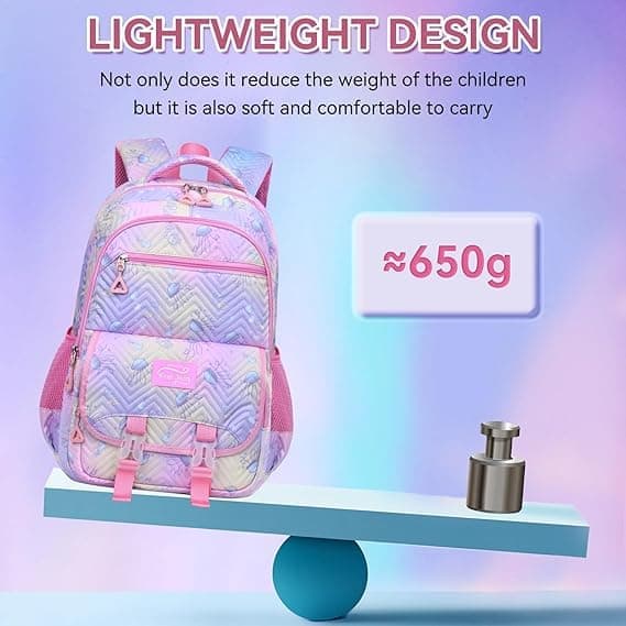 3-Piece Girls Backpack Set with Pencil Case and Lunch Bag, Blue, for Elementary & Teenage Students V1188-MS-325-0764