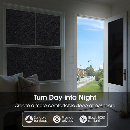 Blackout Window Film Self-Adhesive Privacy UV Protection Static Cling No Glue, 60x500cm V1188-MS-325-0765