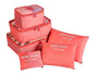 6-Piece Waterproof Travel Bag Set Luggage Organizer, Red V1188-MS-325-0768