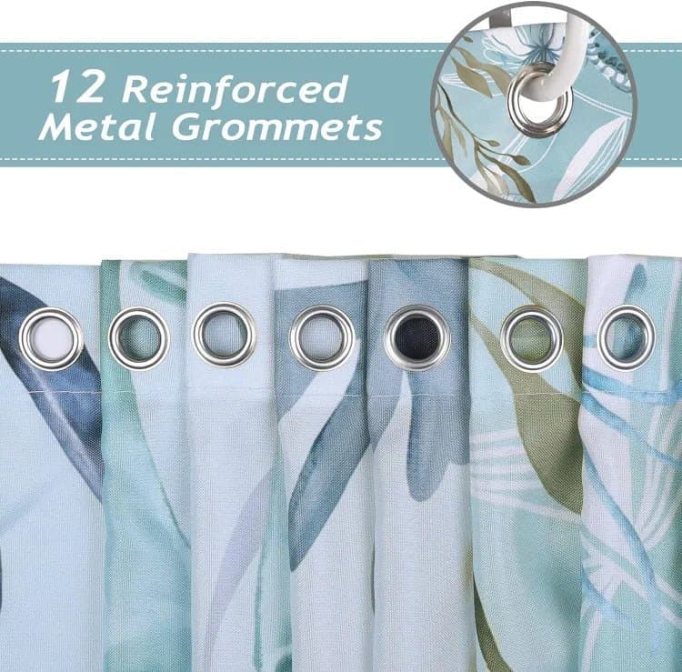 Waterproof Shower Curtain with Sea Turtle and Dolphin Motif, Light Blue, Mildew Resistant, 180x200 cm V1188-MS-325-0771