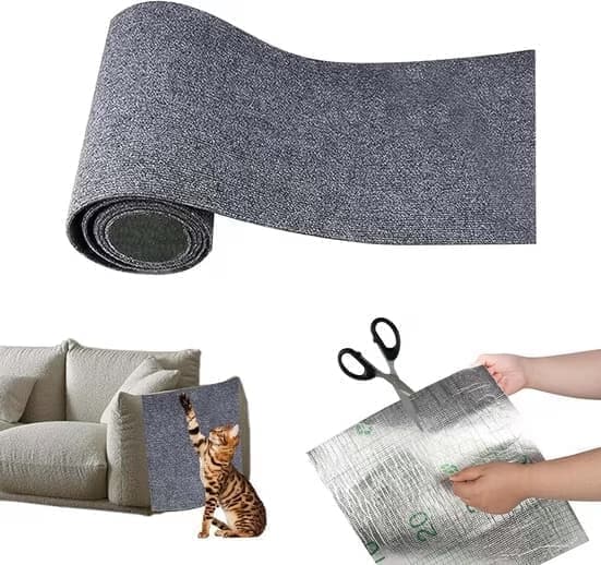 40cm x 200cm Self-Adhesive Cat Scratching Board, Wall and Sofa Protector, DIY Corner Mat for Cats, Dark Gray V1188-MS-325-0776